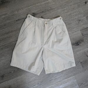 Vintage 90s Savane Classic Preppy Beige Cotton Bermuda Shorts Womens size 4